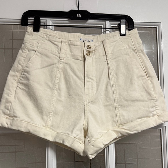 PAIGE High Waist Cream Shorts - Picture 4 of 9